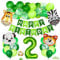 2. Geburtstag Tiere Thema Set, Deko Junge 2 Jahre, Luftballon Junge, Folienballon Grün, Kindergeburtstag Tiere Deko für Safari Party Dekoration