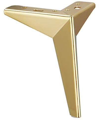LOVEM 6 / 15cm Metall Möbelfüße Gold,4 Stück Metall Diamant Dreieck Tischbeine Schrankfüße DIY Ersatz Möbelfüsse Schrankfüsse Sofa Füße Couchfüsse Regal Ottomane Beine