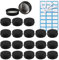 ZEOABSY 20 Pièces 15ml Pots en Aluminium Vide Rond Noir Mat Petit Cosmétiques Pot Conteneurs for Fait Main Bougies Crème Baume Voyage, 5X Spatule, 1x Étiquettes