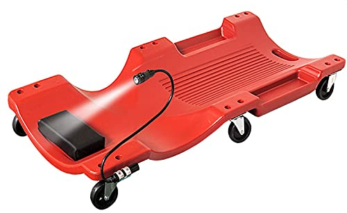 ARCH Rollbrett Werkstatt, Auffahrrampe Pkw Mit 6 Mobilen Riemenscheiben, Mechaniker-Fahrzeugkriecher Unter Autoreparatur, Garagenhilfe Mit Werkzeugfach (Color : Red)
