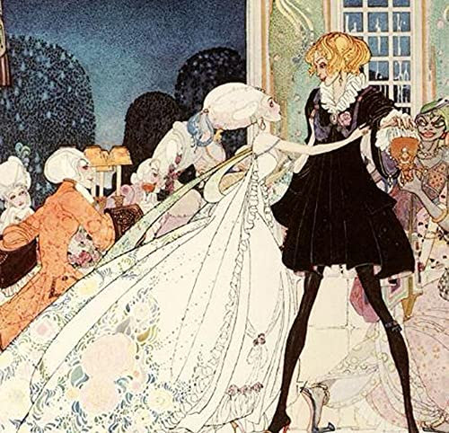 CloudShang Kay Nielsen Bild Vintage Mode Märchen Illustration Poster Anime Leinwand Gemäldedrucke Kay Nielsen Wand Bilder Bild Kinderzimmer Kinderzimmer Wand Dekor G15100 50X50Cm/Leinwand Rahmen