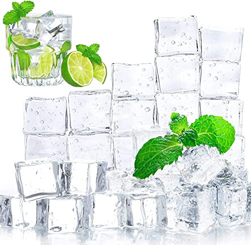 50PCS 30mmXL künstliche Eiswürfel Kristallklarer Imitat-Acrylquadrat,Dauereiswürfel Kunststoff,Klar Acryl Eiswürfel, für Photographieren Props Oder Dekoration,Küche Decor,Partyeiswürfel (1, 30mm)