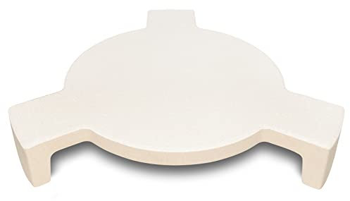 Quantfire 15.5 Plate Setter Heat Deflector for Medium Big Green Egg, Ceramic Pizza Stone Smoking Stone Big Green Egg ConvEGGtor Accessories, Heat Plate Replacement for Kamado Grill