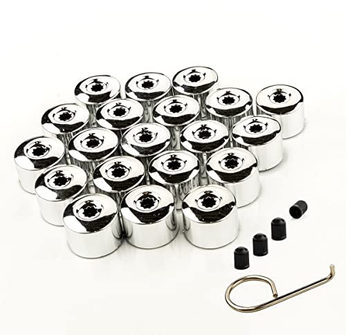 LST 20x Sechskant Rachraube Abdeckkappen Set 17 mm chromfarben Radmutter