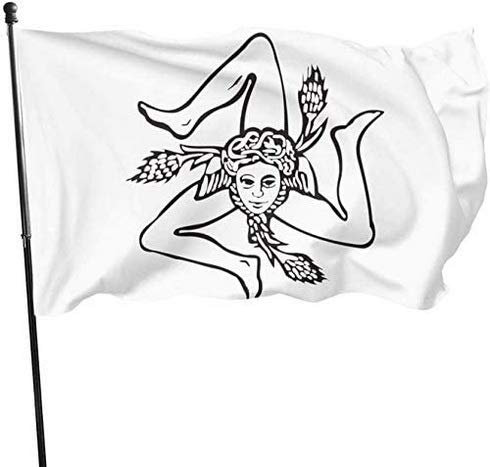 Bandiera della Trinacria siciliana Bandiera del festival di benvenuto Bandiera 3X 5Ft Banner con occhielli Decorazione per interni ed esterni