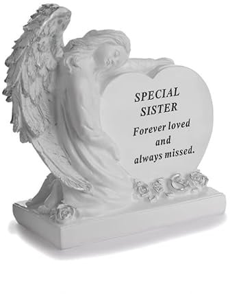 David Fischhoff Sentiment Angel Heart Graveside Remembrance Plaque Ornament - Sister