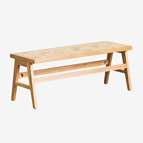 SKLUM Bank Lali aus Eschenholz und Rattan Braun Natur