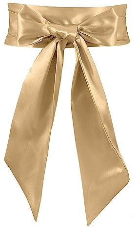JasGood Ceinture en satin pour femme - Pour mariage, fête, occasion spéciale - Largeur : 9,5 cm - Taille unique, H-kaki, taille unique