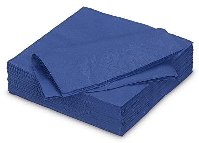 Servietten aus Papier 33x33cm 50 Stück - Farbauswahl in 25x25/33x33/40x40cm - Einweg Tischservietten 2-lagig - Einfarbige Papierservietten für Hochzeit, Geburtstag und Alltag - Blau