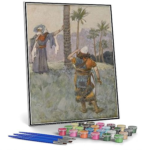 Peinture par numéros pour adulte Deborah sous le palmier Peinture par James Tissot DIY Peinture par numéros Kits de peinture sur toile
