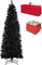 Totò Piccinni Albero di Natale Artificiale Folto, Effetto Realistico, Facile Montaggio, Ignifugo con Borsone e Porta Palline (210 cm, NOEL Slim Nero)