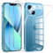 Phoona Cover per iPhone 13 Custodia con 2 Pezzi Pellicola Vetro Temperato,Ultra Sottile Trasparente Silicone Protettiva Case per iPhone 13 Sottile Morbida Antiurto Cover