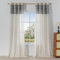 MYSKY HOME Gardinen mit Ösen Vorhang Wohnzimmer Gardine Leinenoptik Voile Vorhänge Halbtransparent Boho 2er Set H 225 x B 140 cm für Kinderzimmer Moderne Natur Jacquardmuster Vorhang, Grau