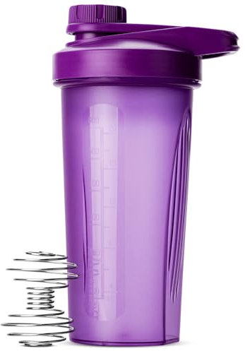 Mr. Pen- Shaker Bottles for Protein Mixes with Twist Cap, 28 oz, Purple Protein Shaker Bottle with Wire Whisk Ball