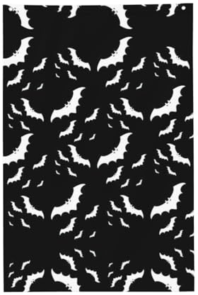 Wurton Stampa di pipistrelli volanti di Halloween, 0,9 x 0,6 m, bandiera primaverile estiva da giardino, casa, ufficio, patio, veranda, cortile, prato, decorazione