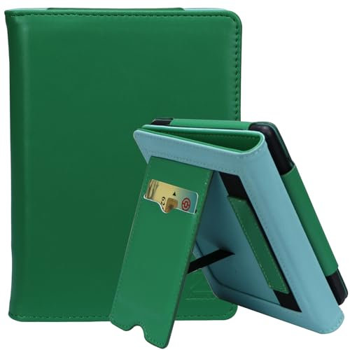 ZhaoCo Étui pour Kobo Clara BW/Clara Colour/Clara 2E, Tolino Shine Color/Shine 5/Shine 4, Coque Liseuse Housse de Protection en Cuir PU - Vert