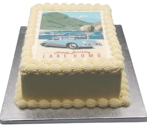 LARRYROO Oblong Cake Drum, 13mm Thick Silver Rectangle Board For Cake, Tray Bakes & Cupcake Displays in Range of Sizes (12 x 9)