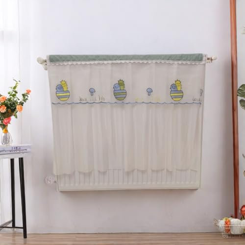 Yozwoo Copertura radiatore in tessuto elegante, design elegante e protezione efficace contro la polvere. Copertura del radiatore facile da installare. (Cactus, 60 cm x 90 cm)