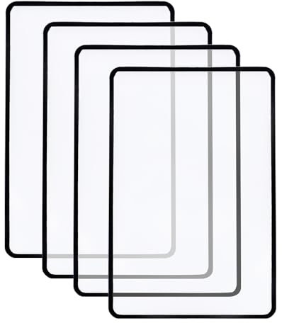 Mynoozi 4 lupas de página completa para leer, lupa 3X para leer, lupa de mano perfecta para leer impresiones pequeñas, libros, mapas, patrones (18 x 12 cm)