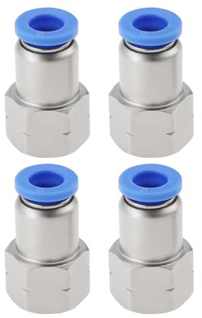 EMSea 4 Pezzi 6mm Diametro Tubo X 1/8 NPT Filettatura Femmina Adattatore Connettore Pneumatico Push Fit Adattatore Per Raccordi Aria Push Dritto
