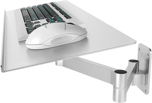 Wandhalterung für Tastatur, bewegliche Ablage für Tastatur/Maus, drehbar, verstellbar, tragbare Tastaturhalterung zur Wandmontage