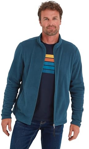 TOG24 Revive Mens Fleece Jacket Outdoor Microfleece Jackets with Full-Zip Lightweight & Warm, Anti-Pill Fabric for Hiking Trekking Camping Sport Petrol Green 3XL