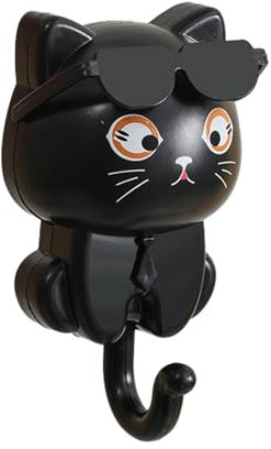 Gancho Para Llaves De Gato - Llavero De Gato, Lindo Gancho Adhesivo, Colgador Decorativo Para Colgar En La Pared, Lindo Gancho De Gato Para Llaves Y Ropa, Gancho De Pared Utilitario Con Gafas De Sol