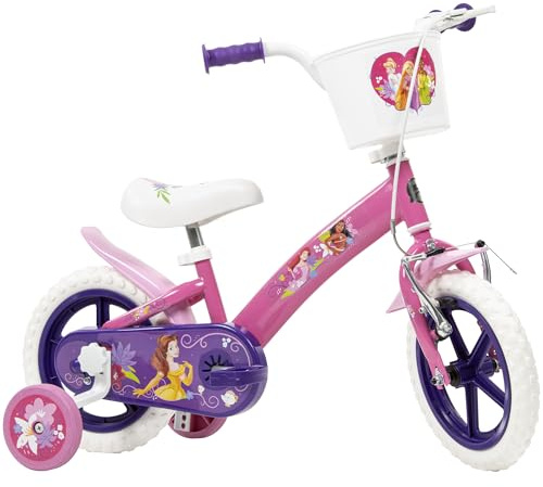 Toimsa Disney Princess 12 Bicycle, with Stabilisers and Basket for Ages 3-5