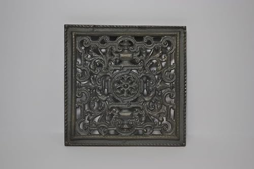 Sezam - Grille d'aération en fonte - 23 x 2 x 23 cm - Pour poêles en faïence, fours à bois et cheminées - Grille d'air pour four, conduit d'aération (métallique)
