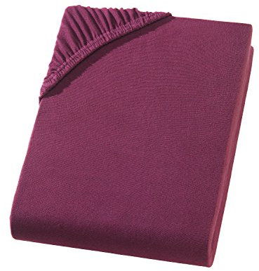 Spannbettlaken 180x200-200x220 cm für Wasserbetten & Boxspringbetten Spannbetttuch Baumwolle für Matratzen bis 32 cm Höhe, Jersey Bettlaken in Übergröße, Bordeaux