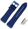 AMAUPCKCA Bracelet de Montre en Caoutchouc 22mm, Couleur Bleue, en Caoutchouc de Silicone, for Guess W0247G3 W0040G3 W0040G7, Bracelet de Montre de Sport de Marque(Black Blue Buckle)