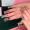 Handmade Long Duckbill Press-On Nails with Colorful Rhinestones – Trendy European & American Style Glamorous False Nails(XS)