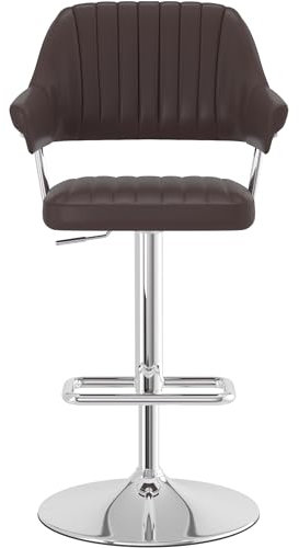 Barhocker im Vintage-Stil, Leder, Flieger-Stil, in Braun, stilvolle und bequeme Sitzmöglichkeit für Zuhause oder Bar