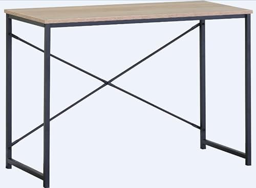 DUPI Escritorio de Ordenador Easy | Estructura Metálica Resistente | Tamaño Compacto | Multifuncional para Estudio u Oficina | Taupe-Negro | 100x40x70cm