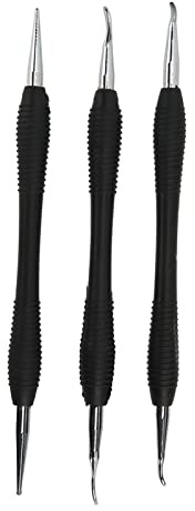 LetCart 3-teiliges Edelstahl Modellierwerkzeug, 14,5 14,8 15,2 cm, Metallschnitzwerkzeuge für Ledertexturen, Wachs und PMC-Modelliermasse, professionelles Lederbearbeitungs-Set