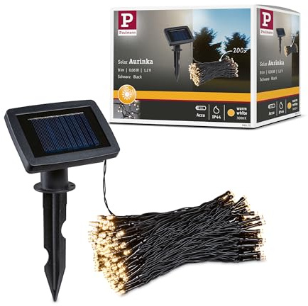 Paulmann 94875 Solar Fairy Lights Aurinka IP44 3000K 200x6lm Black