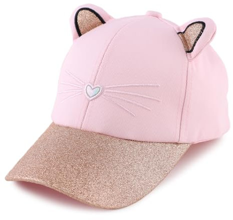 MniJiza Kindermütze Mädchen Sommer Sonnenhut Für Mädchen Katze Floral Schmetterlinge Baby Mütze (4-8Jahre, Rosa Katze)