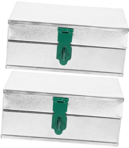 DIYEAH 2 Stück Eisen Werkzeugkasten mit Stabiler Aufbewahrungsbox für Garten für Dokumente und Praktische und Langlebige Lösung für Organisation