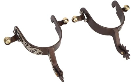 HERCHR Antiquierte Sporen mit handgravierten Drüken, 2 St. Retro Horse Stiefelsporen mit rotierbarem Ausrüstung für Reitliebhaber