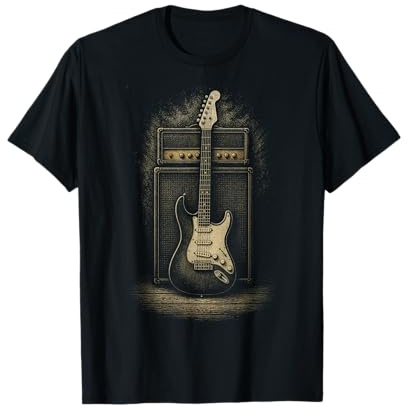 Vintage E-Gitarre mit Verstärker Classic Rock Grafik T-Shirt