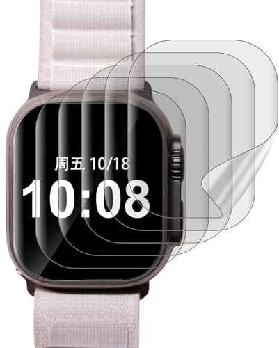 sourcing map Displayschutzfolien für Armbanduhr S9/8/7, 45 mm, rechteckig, flexibel, TPU, blasenfrei, kratzfest, kein Glas, transparent, 6 Stück