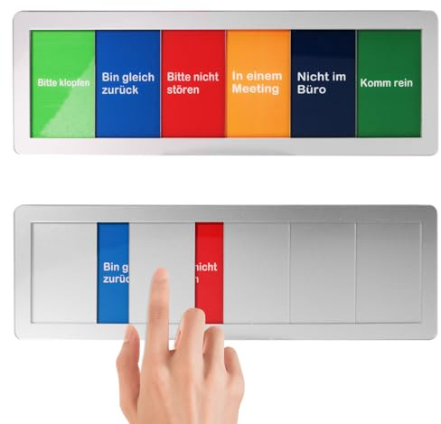 LUBOXIN Büro Türschild 6 Optionen Bitte Nicht Stören Schild aus Acryl | Türschild Bitte Nicht Stören Schiebeschild mit Magnetauflage und Klebepads für Büro Home Office Konferenzraum