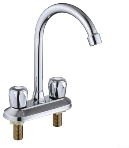 Mitigeur de lavabo de salle de bain, double poignée, robinet à 2 trous pour évier et douche, construction en laiton et métal, entraxe 100 mm