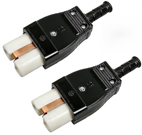 2 Pièces Deux Prises pour Appareils Électroménagers À 3 Broches | Avec Inserts En Céramique Fiche Chauffante en Céramique pour Radiateurs Gaufriers,Fers À Repasser et Autres Anciens Appareils