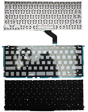 Keyboards4Laptops Alemán Retroiluminada Negro Teclado de Repuesto para Ordenador portátil Compatible con Apple MacBook Pro 13 Inch Retina Late 2012