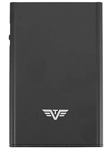 Tru Virtu® Kartenetui Click & Slide Black Magic I Kreditkartenetui I Kartenetui-RFID-NFC-Schutz I Kartenetui aus Aluminium I Kartenaufbewahrung I Slim Wallet