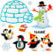 alles-meine.de GmbH große Wandsticker - Schneemann - Pinguine/Iglu & Schneeflocken - incl. Name - selbstklebend + wiederverwendbar + wasserfest - Aufkleber für Kinderzimm..