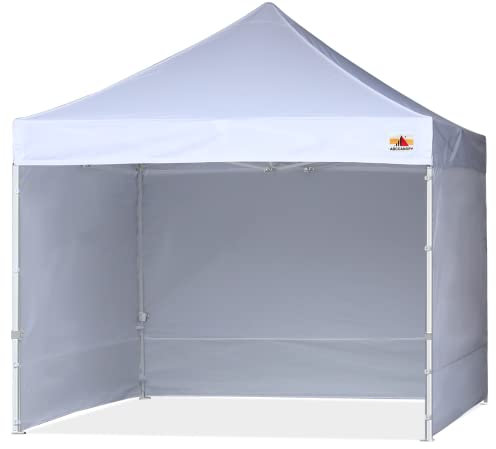 ABCCANOPY 3×3M Faltpavillon, Tragbarer und Stabiler Partyzelt, Wind- und Regendichter Gartenpavillon, mit 4 Seitenteilen, Weiß