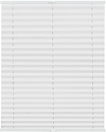 Lichtblick Plissee Klemmfix nach Maß, ohne Bohren, verspannt, Verdunkelung, Blickdicht, Made in Germany, Verdunklungsplissee - Weiß 30 cm x 100 cm (B x L)
