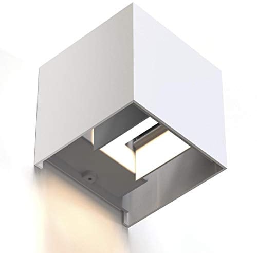 Hama LED Wandleuchte für innen und außen (dimmbare Smart Home Lampe für Alexa und Google Assistant, Sprachsteuerung u. per App, Außenleuchte mit Schutzklasse IP44, 2700K bis 6500K) weiß, 176564